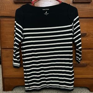 Nautica - Navy Blue Striped 3/4 sleeves shirt